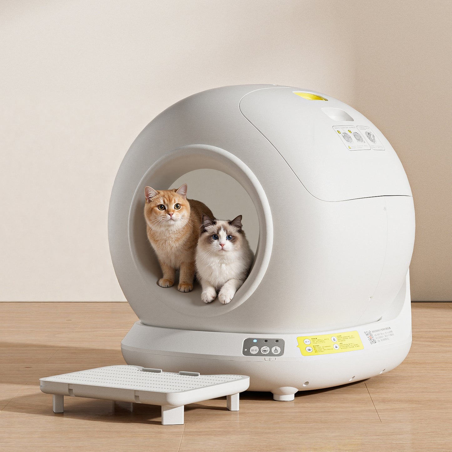 Fully Enclosed Automatic Self-cleaning Cat Litter Box With Extra-large Tray To Prevent Litter Tracking